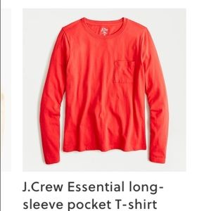NWT J.Crew Essential pocket T. Red